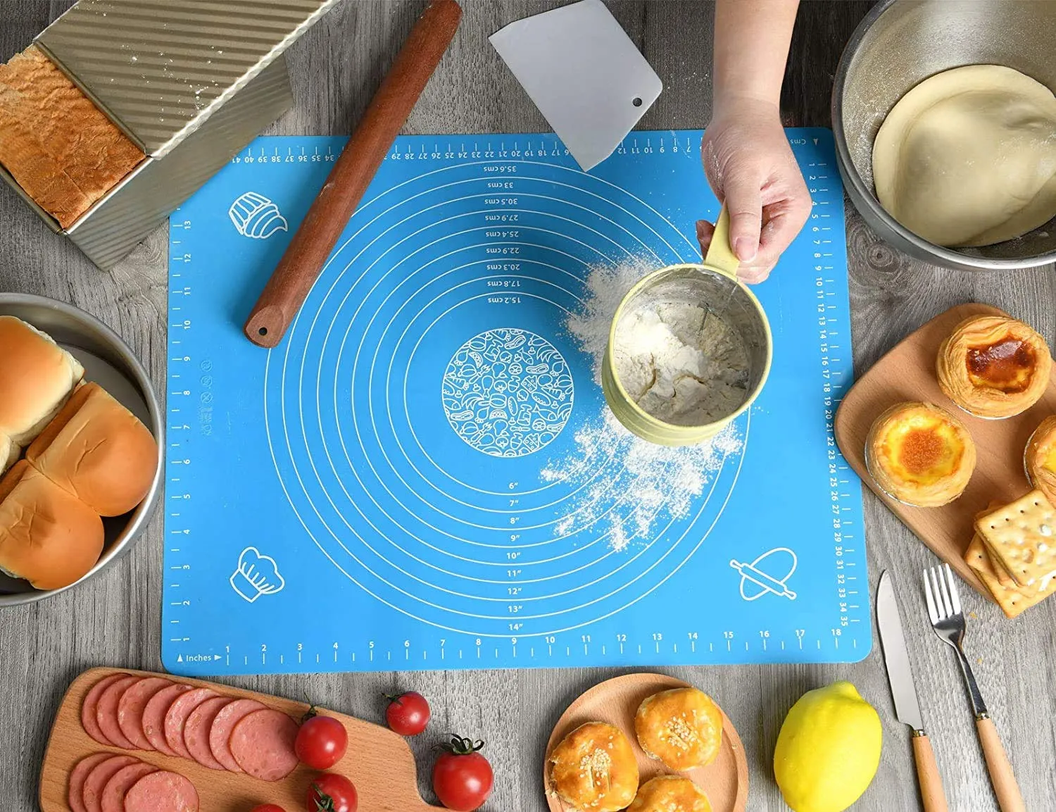 1pc Reusable Silicon Fondant Rolling Mat