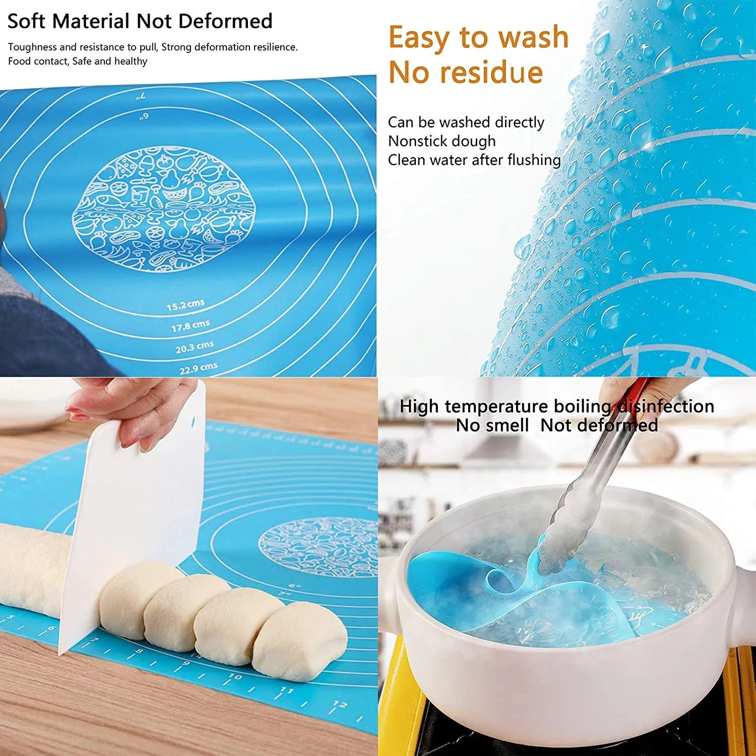 1pc Reusable Silicon Fondant Rolling Mat