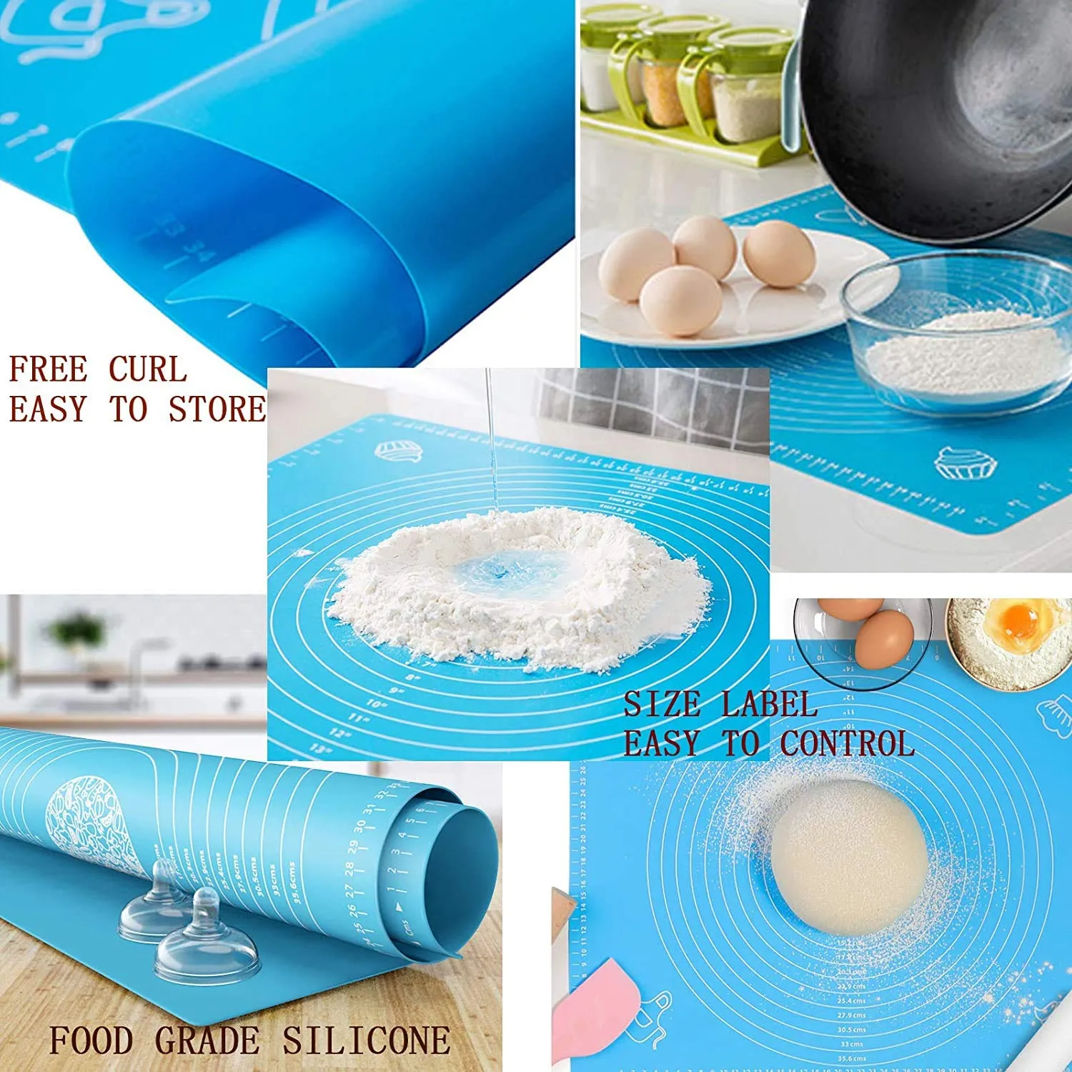 1pc Reusable Silicon Fondant Rolling Mat