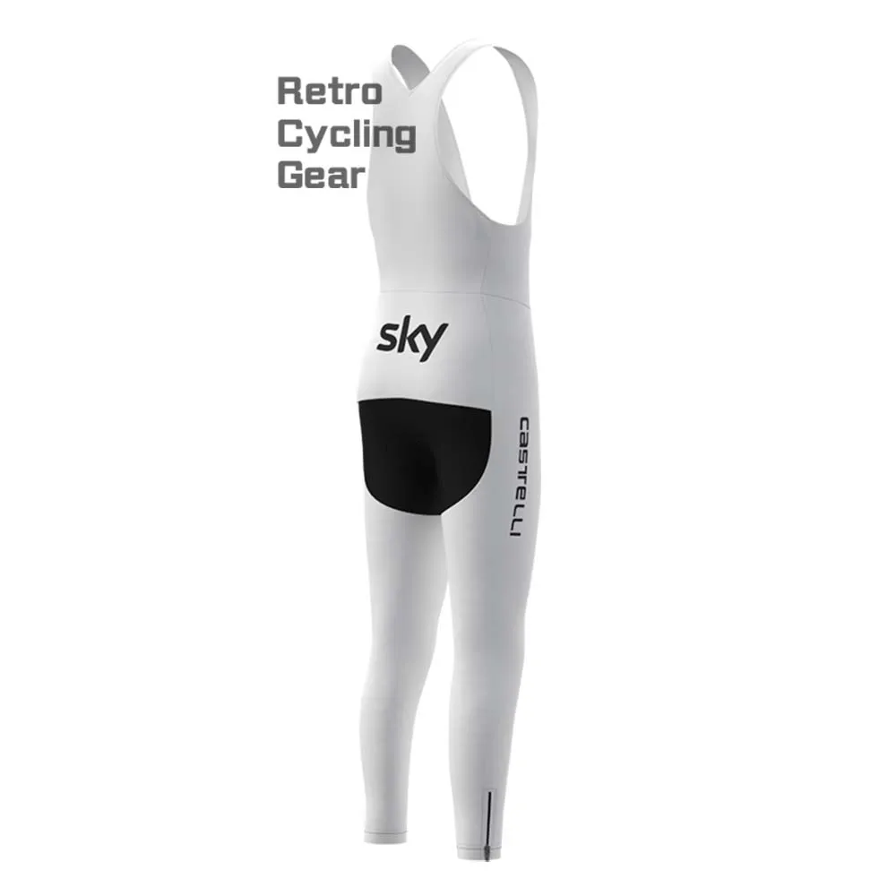 2017 white sky Fleece Retro Cycling Bib Pants