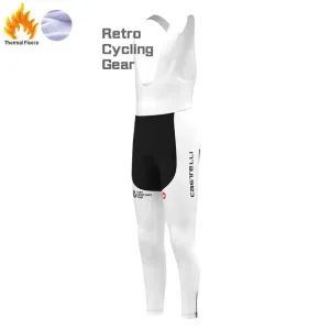 2017 white sky Fleece Retro Cycling Bib Pants