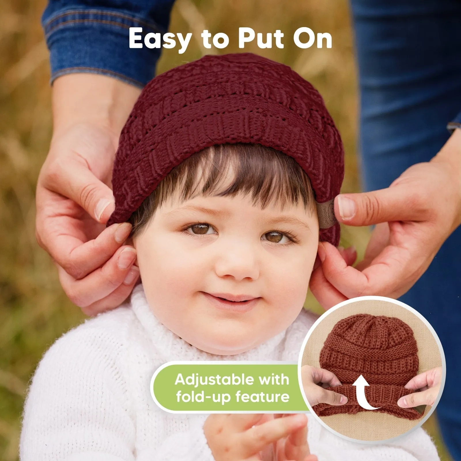 3-Pack Warmzy Baby Beanies (Terracotta, M)