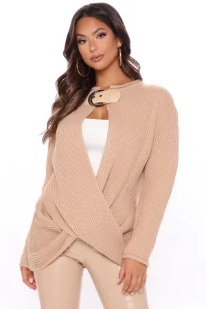 Amaiya Buckle Sweater - Taupe