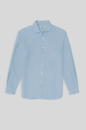 basic linen shirt sky blue