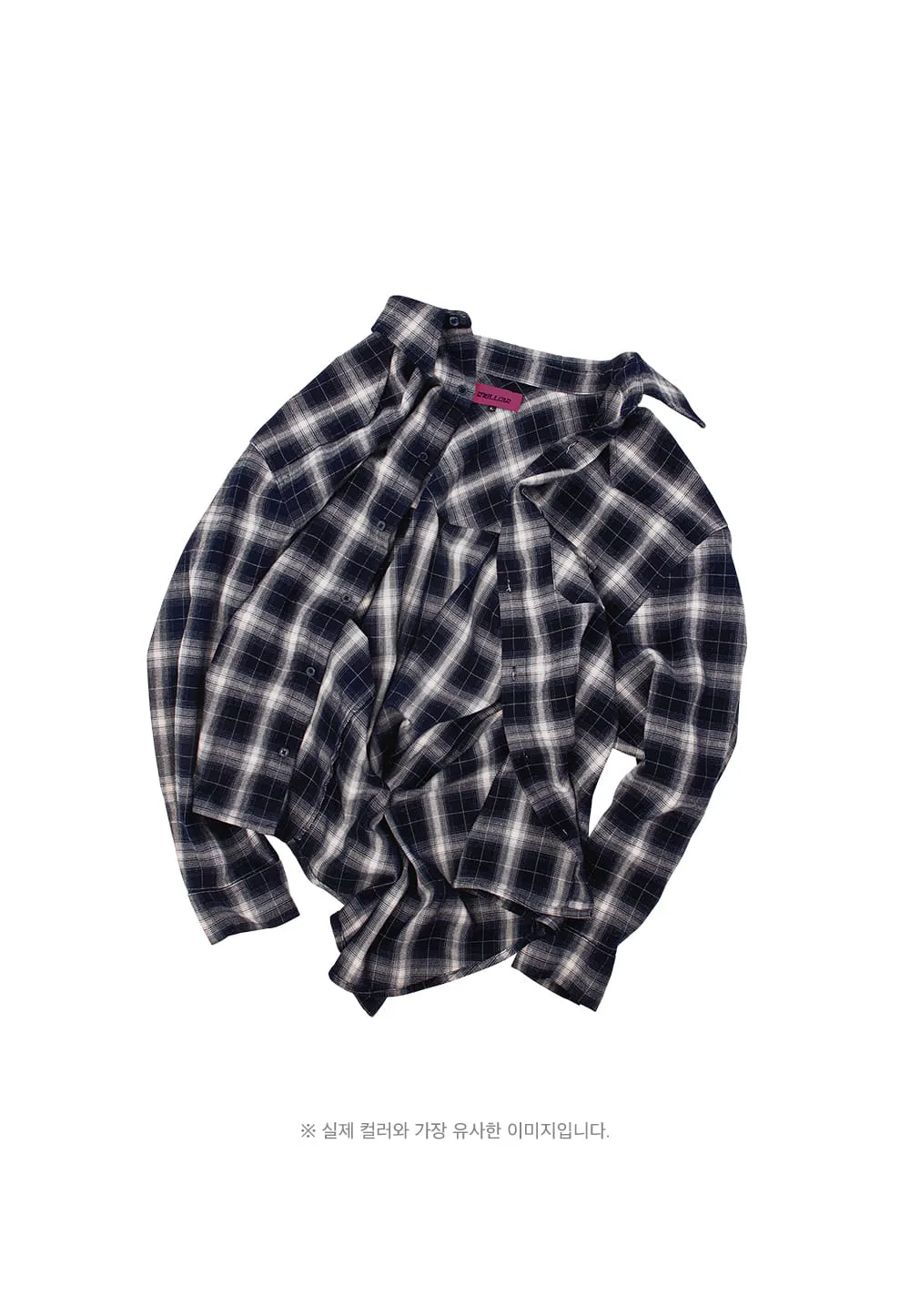 Bergamot loose fit check shirts navy