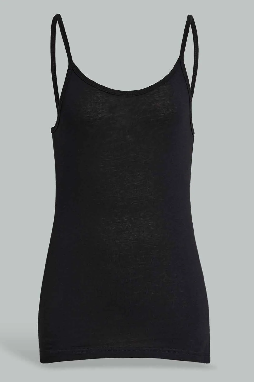 Black Plain Strappy Vest