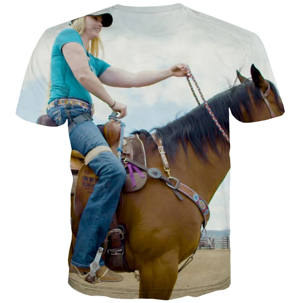 Borse T-shirt Men Competition Tshirts Casual Raced T shirts Funny Equestrian T-shirts 3d