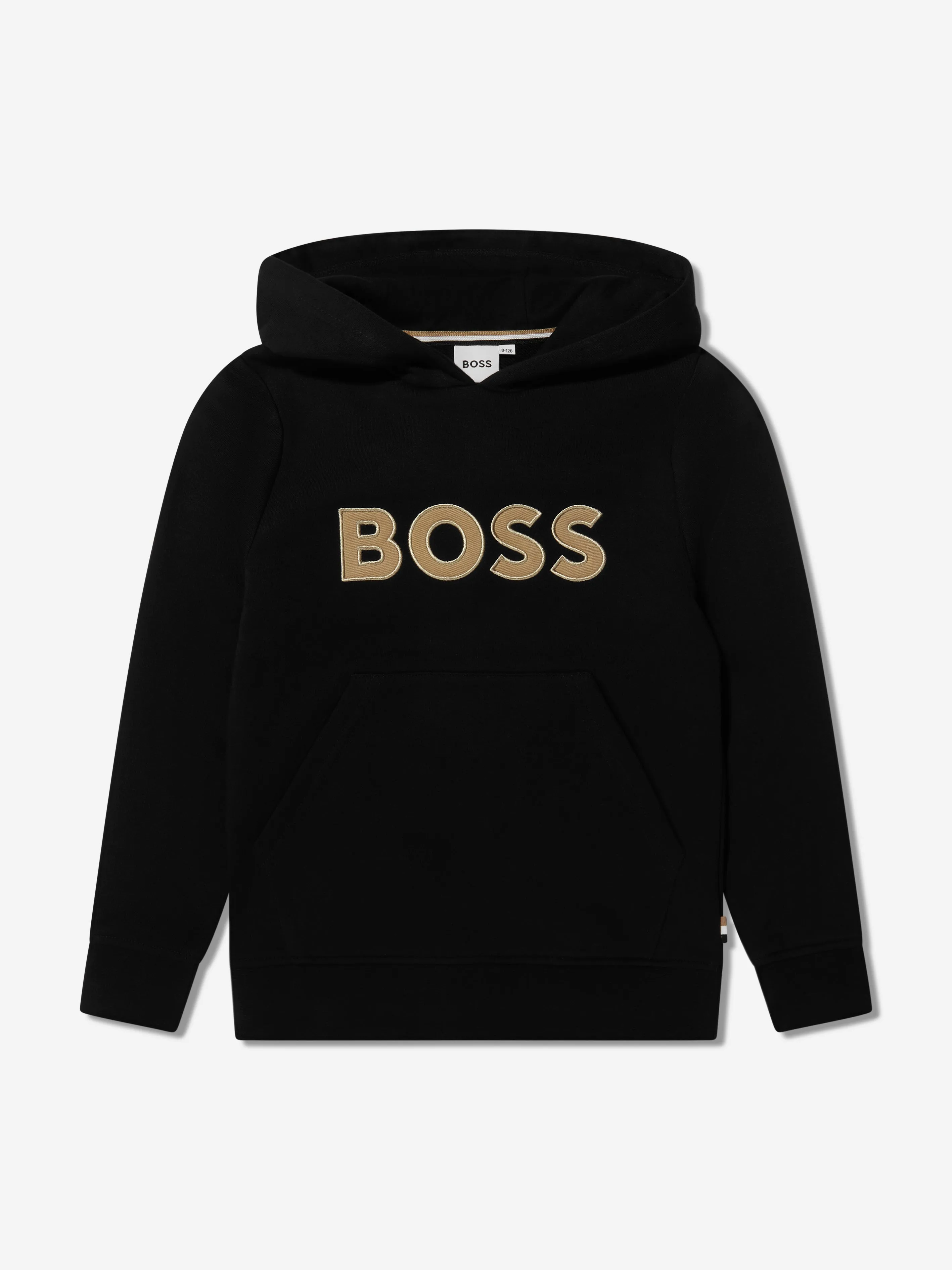 BOSS Boys Logo Hoodie In Black