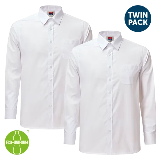 Boys Long Sleeve School Shirts 2 Pack