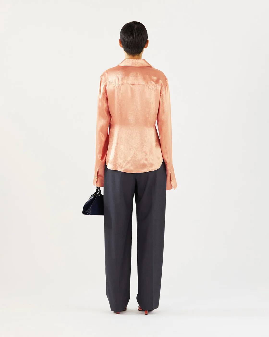 Camille Shirt Acetate Satin Pink