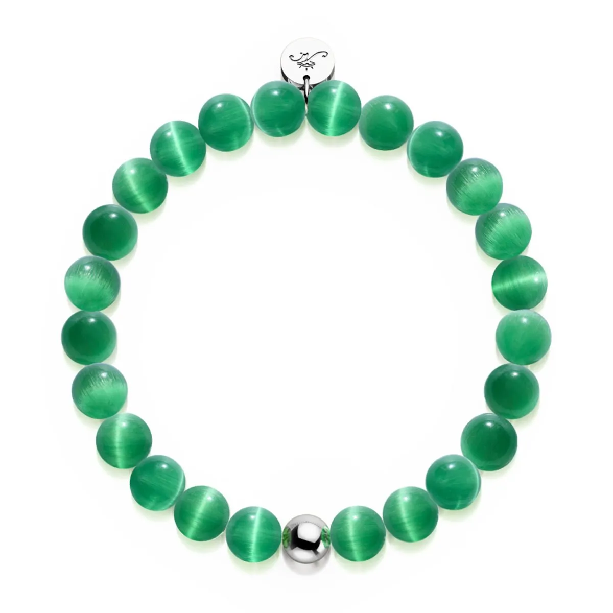 Caterpillar | .925 Sterling Silver | Cheshire Glass Bracelet