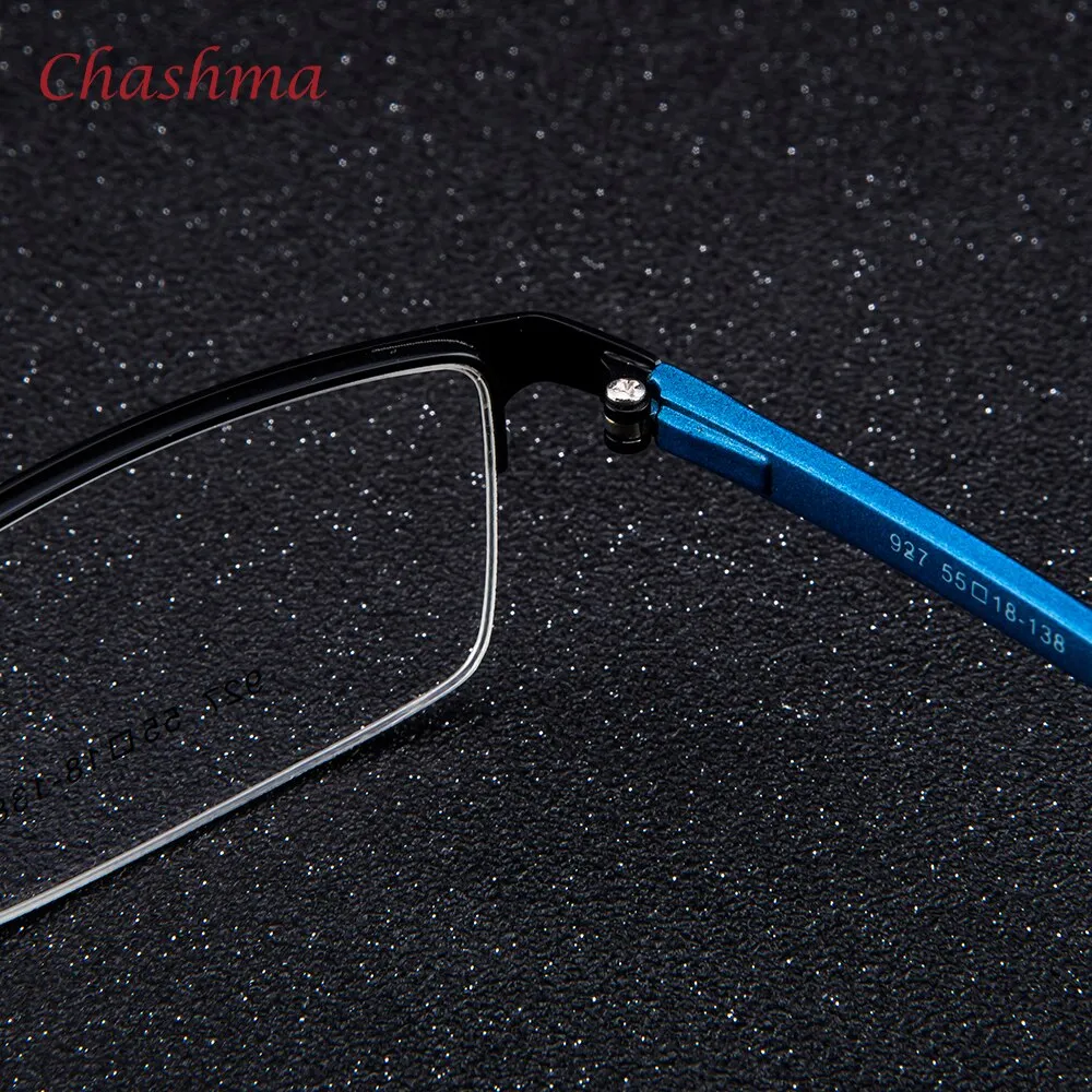 Chashma Ochki Men's Semi Rim Rectangle Alloy Eyeglasses 927