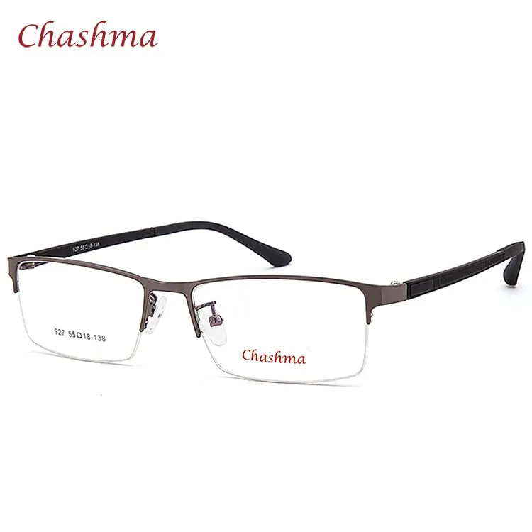 Chashma Ochki Men's Semi Rim Rectangle Alloy Eyeglasses 927