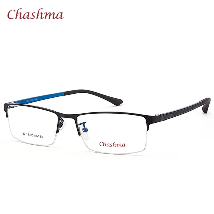 Chashma Ochki Men's Semi Rim Rectangle Alloy Eyeglasses 927