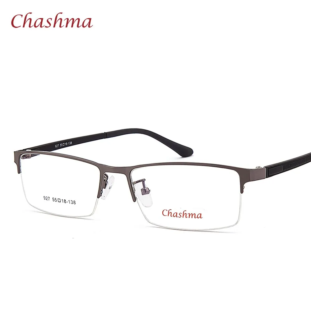 Chashma Ochki Men's Semi Rim Rectangle Alloy Eyeglasses 927