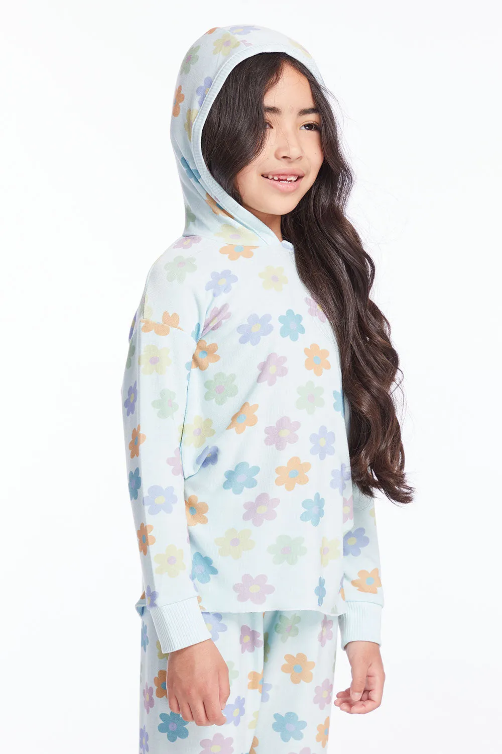 Colorful Daisies Girls Pullover Hoodie