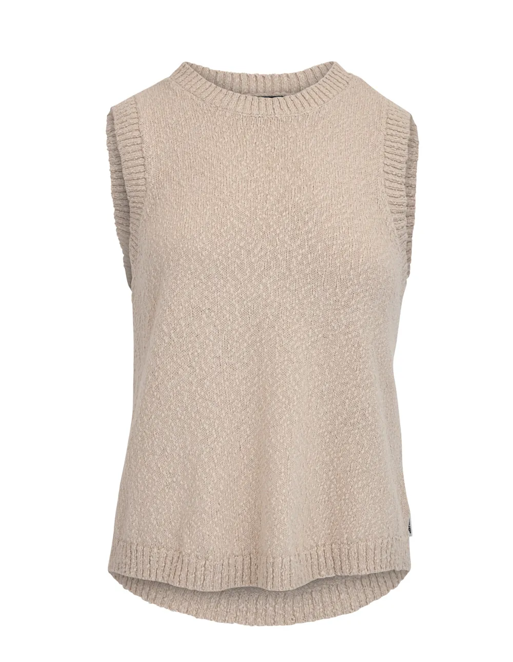 Cotton Slub Yarn Sleeveless Sweater