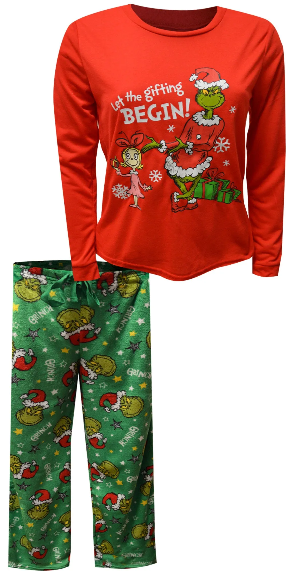 Dr. Seuss Grinch Let The Gifting Begin Ladies Tall Pajama