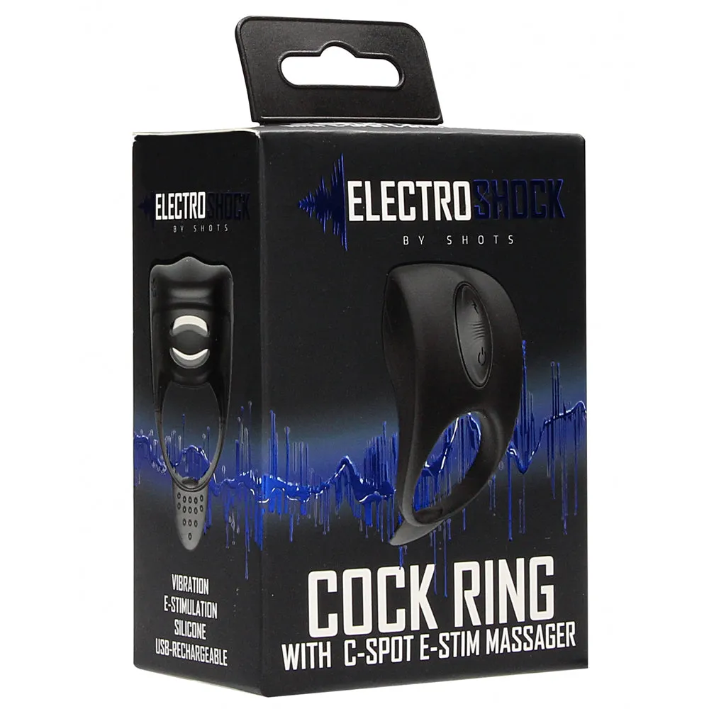 Electroshock Cock Ring With Clitoral E-Stimulation Massager