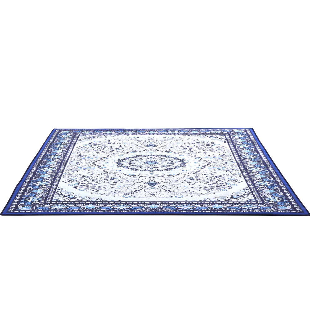 Gaspar Blue Short Pile Floor Rug 200x290cm Rectangular Flooring Mat Carpet