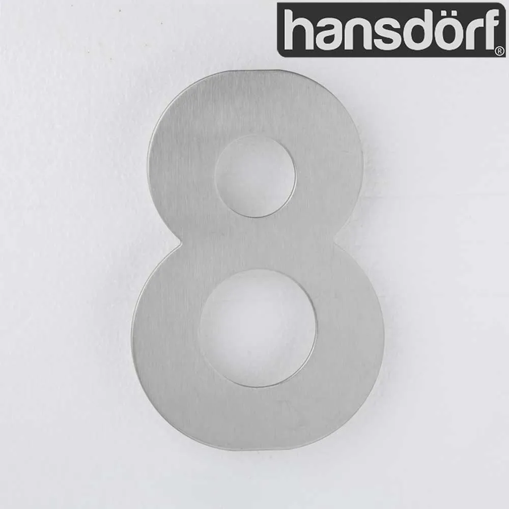 Hansdorf Stainless Steel 150mm House Number 8 Brushed Chrome