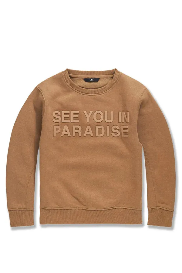 JORDAN CRAIG SEE YOU IN PARADISE TONAL CREWNECK SWEATSHIRT MULTI COLORS