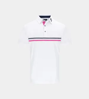 KIDS STRIPE PERFORMANCE POLO WHITE