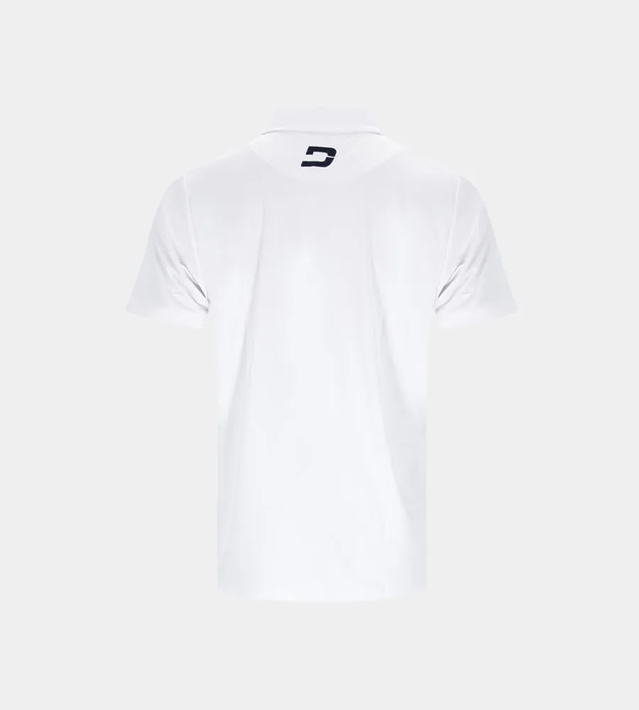 KIDS STRIPE PERFORMANCE POLO WHITE