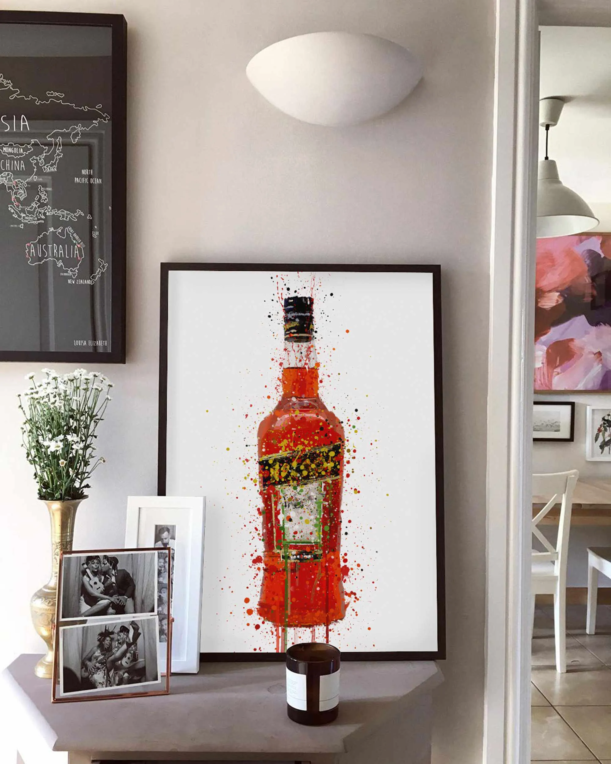 Liquor Bottle Wall Art Print 'Italia'