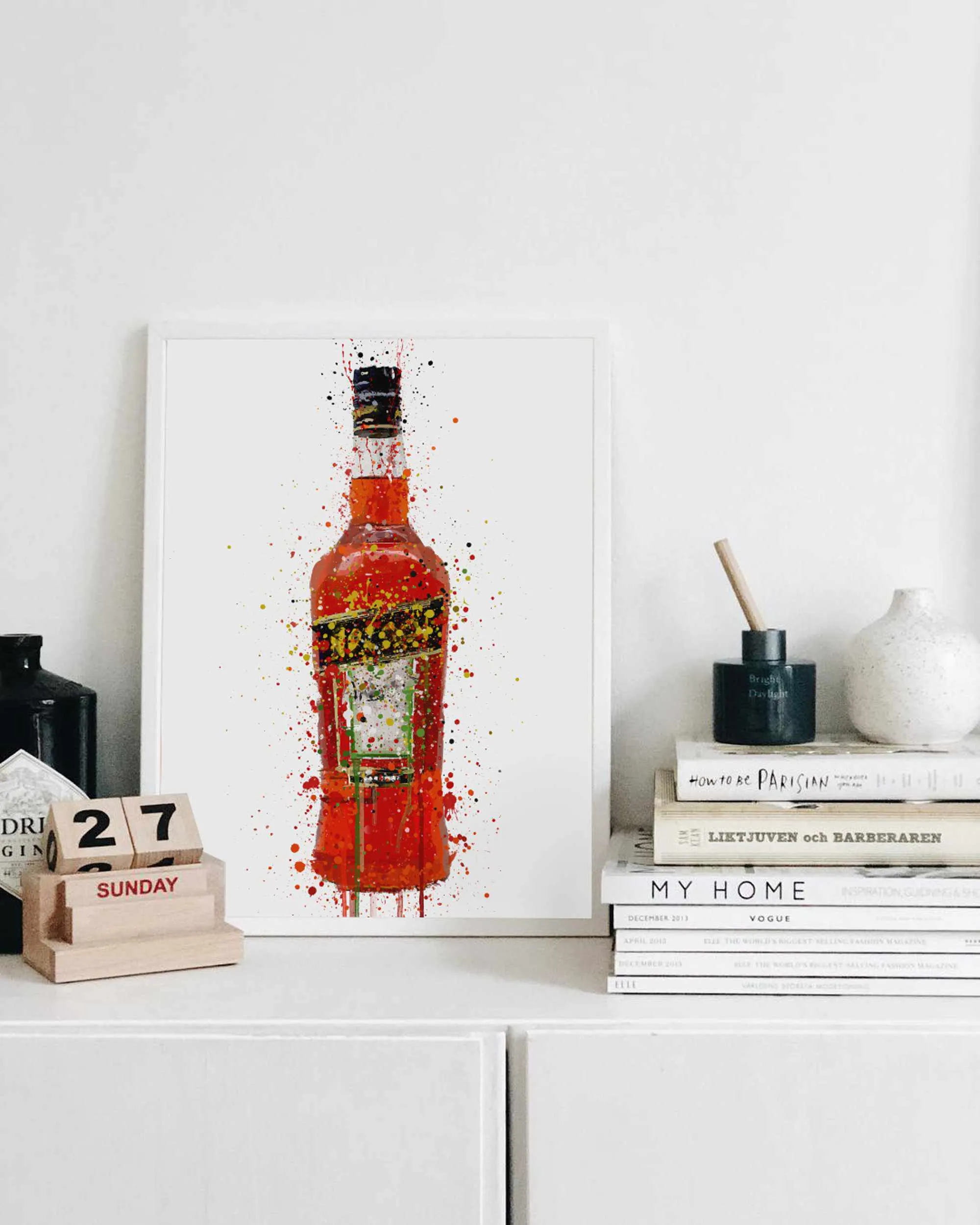 Liquor Bottle Wall Art Print 'Italia'