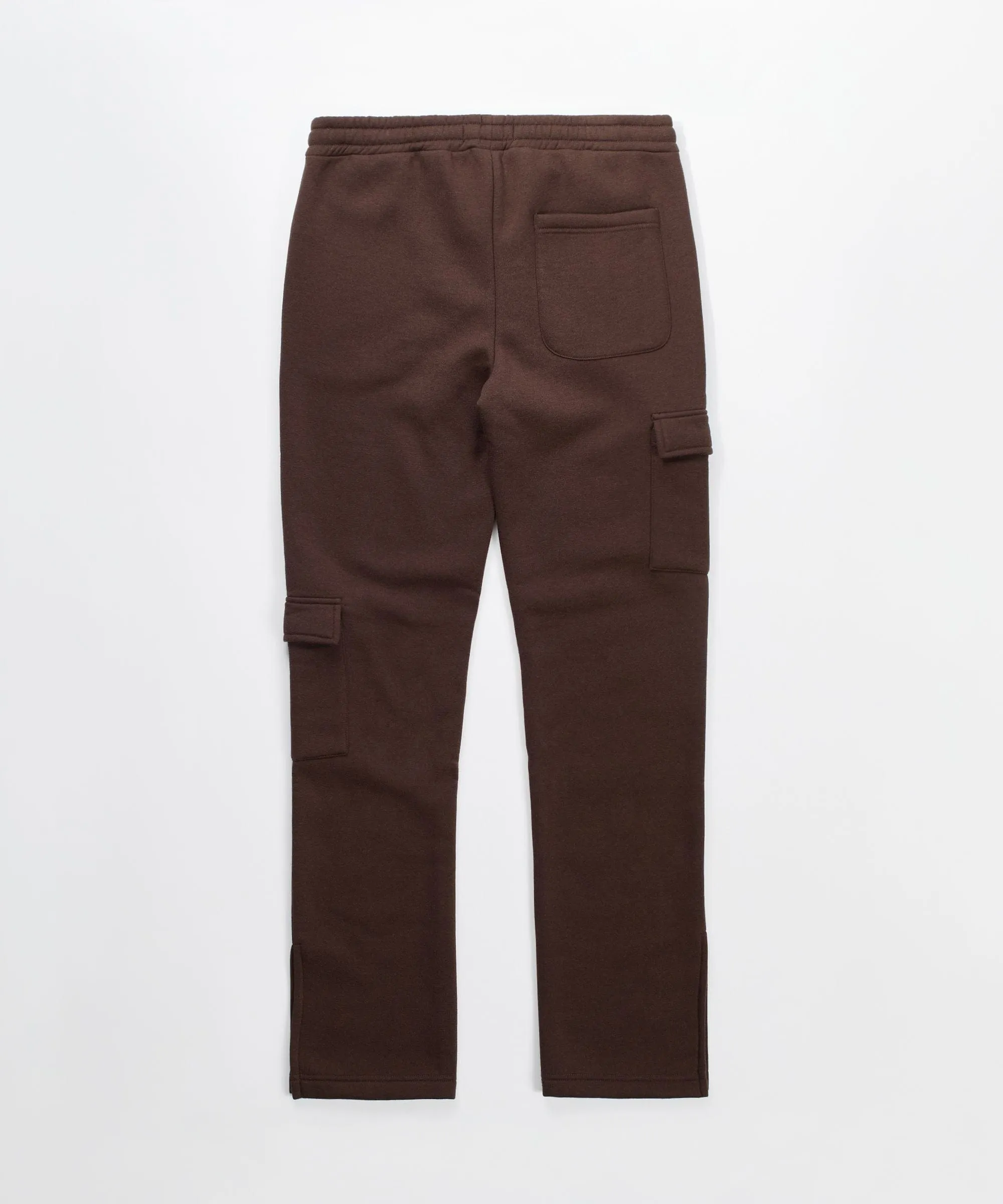 Military Patches Flare Fleece Pants - Brown