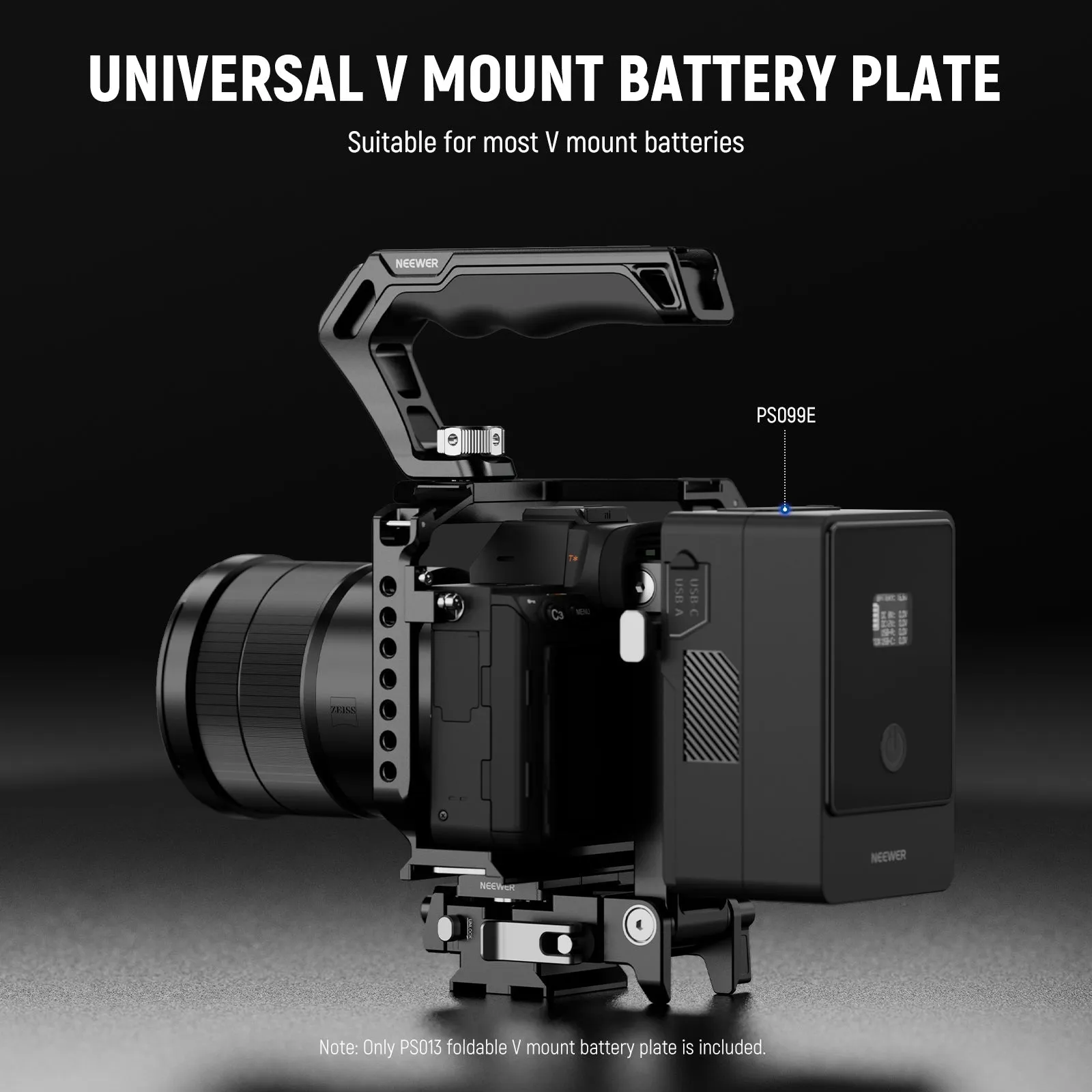 NEEWER PS013 Foldable V Mount Battery Plate with Arca Type QR Plate