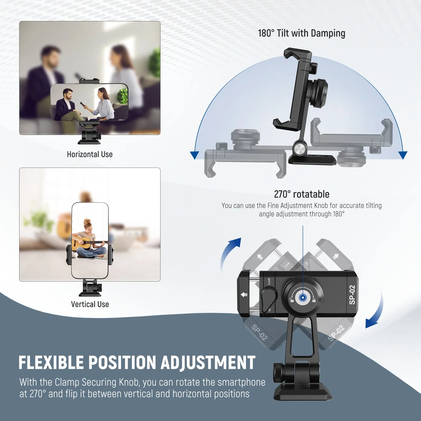 NEEWER SP-02 Smartphone Holder Tripod Mount Adapter