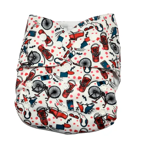 Ride a Bike Print- Reusable Diaper