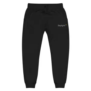 Skylight unisex fleece sweatpants - White embroidery