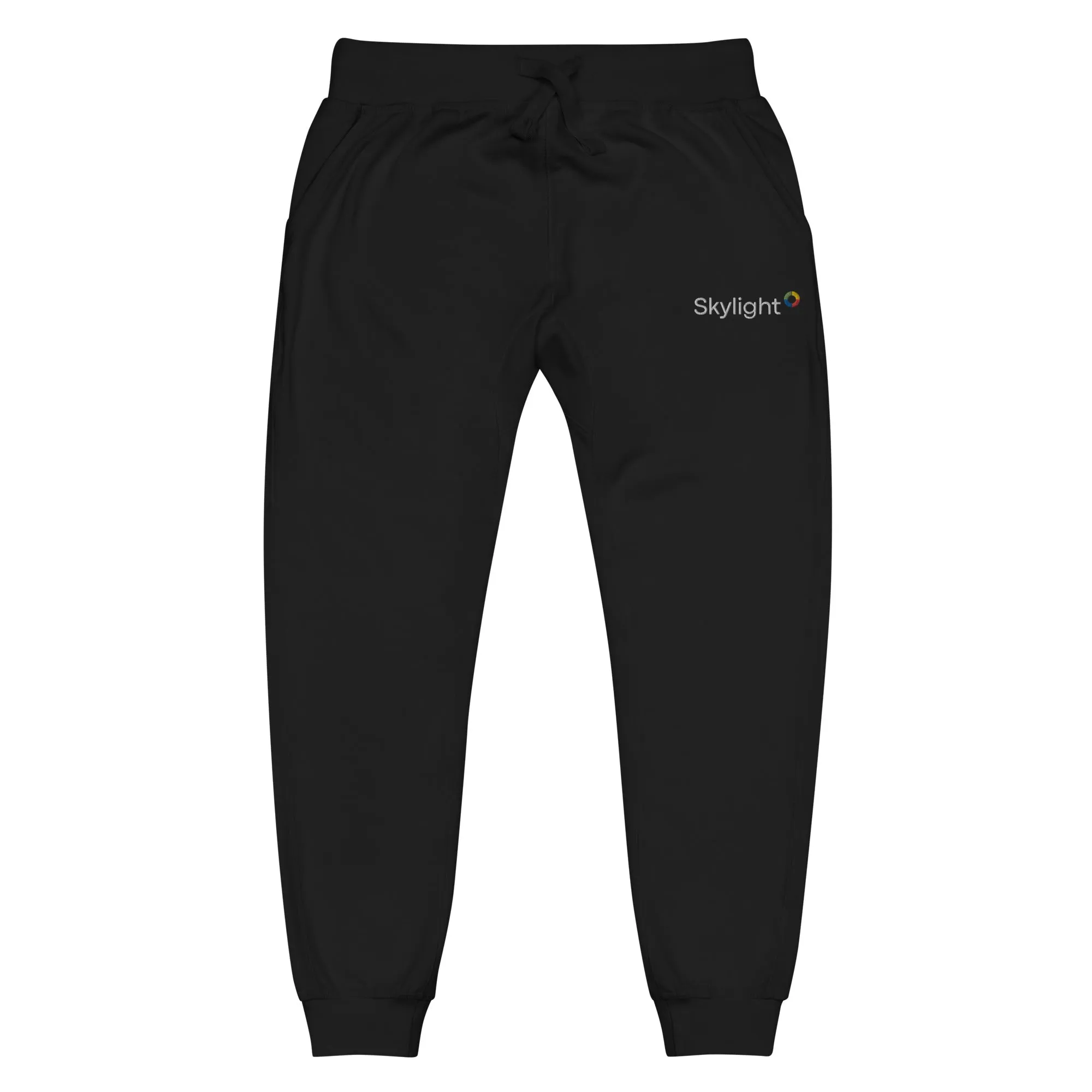 Skylight unisex fleece sweatpants - White embroidery