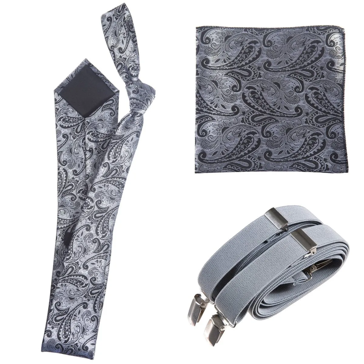 Tuxgear Inc Self-Tie Paisley Jacquard Windsor Necktie Set for Weddings & Events