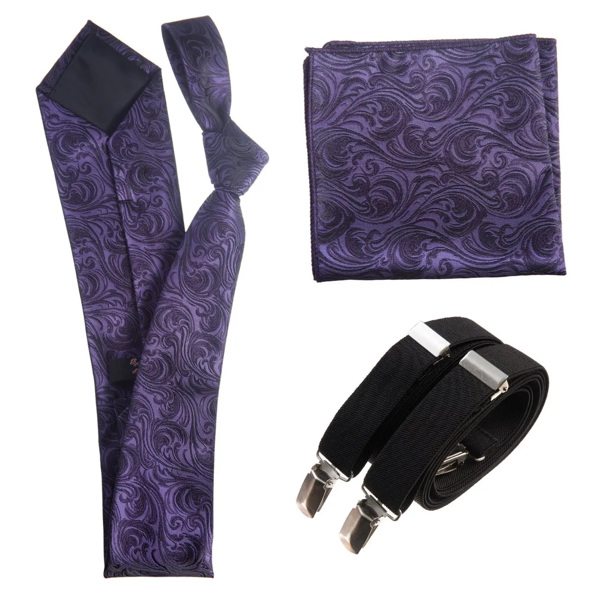 Tuxgear Inc Self-Tie Paisley Jacquard Windsor Necktie Set for Weddings & Events