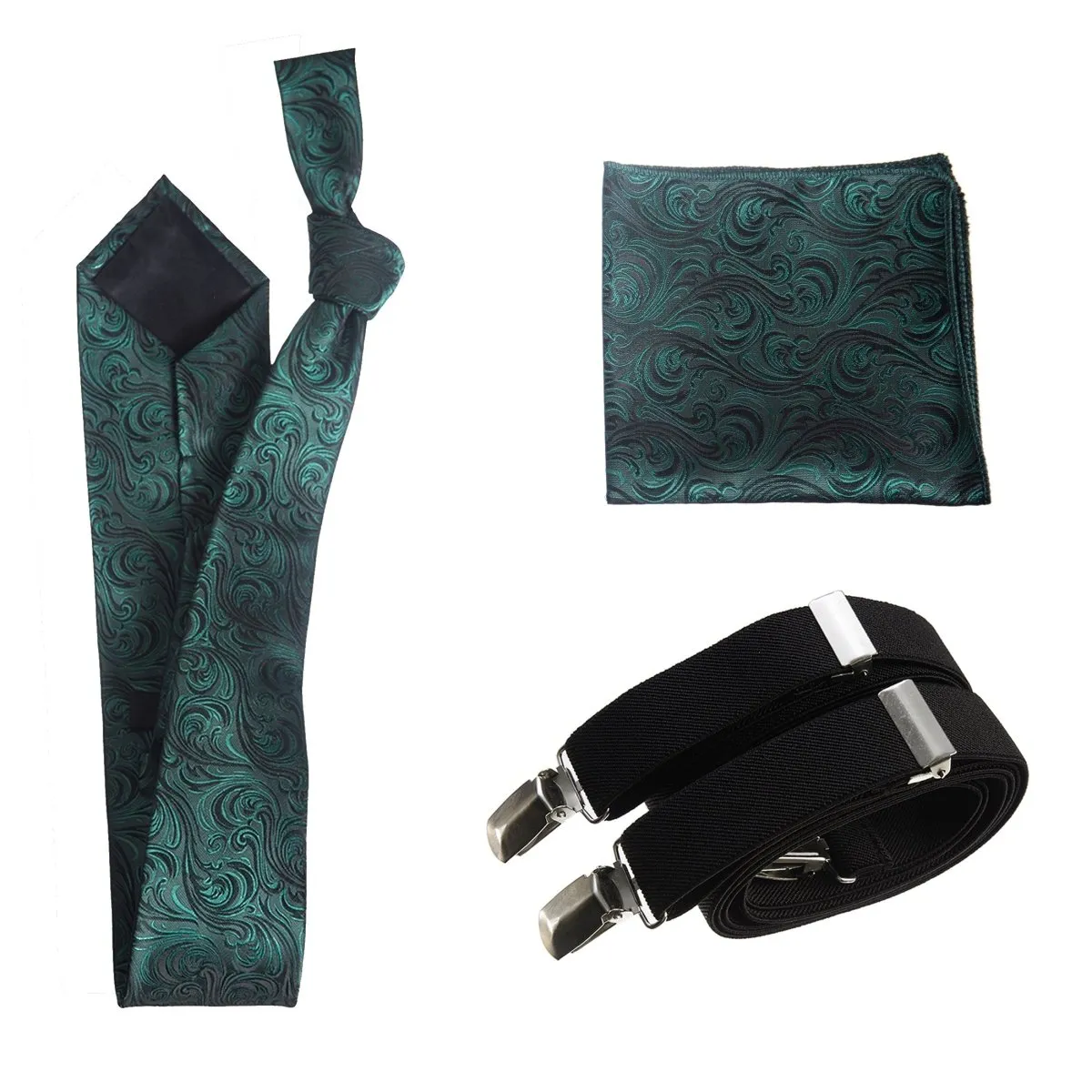 Tuxgear Inc Self-Tie Paisley Jacquard Windsor Necktie Set for Weddings & Events