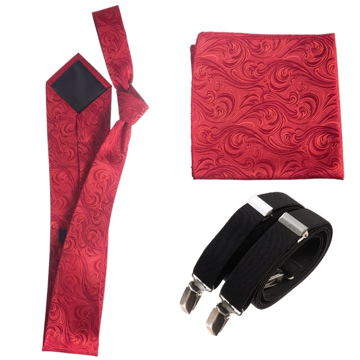 Tuxgear Inc Self-Tie Paisley Jacquard Windsor Necktie Set for Weddings & Events