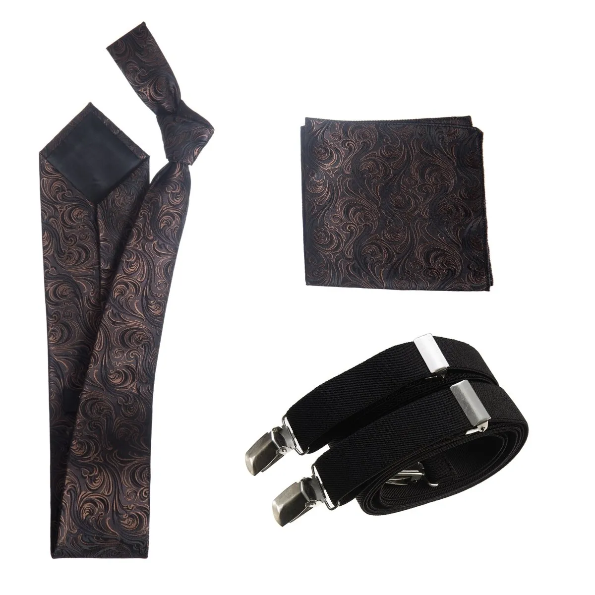 Tuxgear Inc Self-Tie Paisley Jacquard Windsor Necktie Set for Weddings & Events