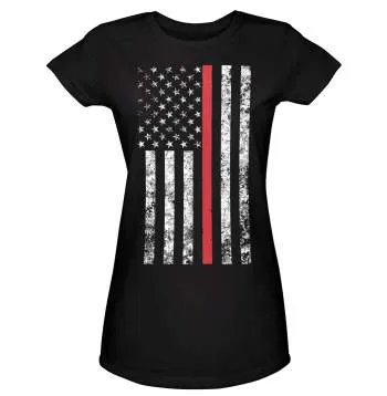 Womens Thin Red Line Longer T-Shirt